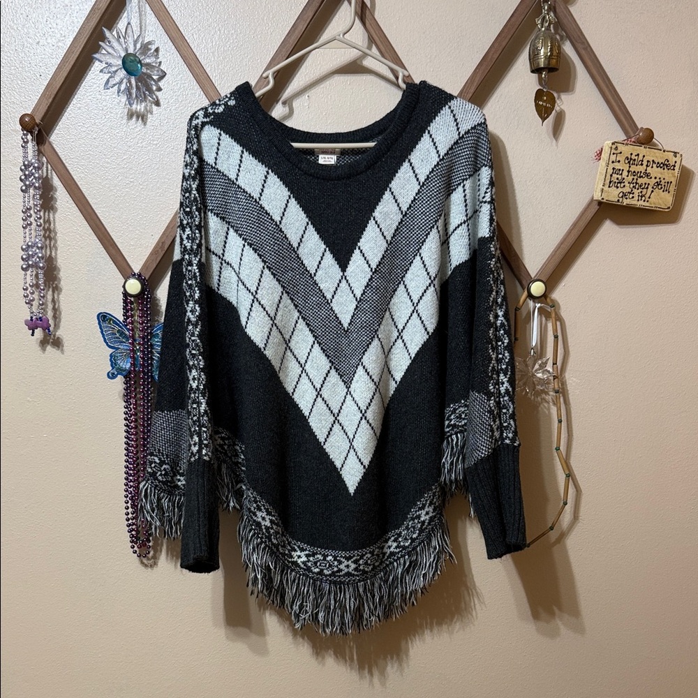 Mossimo Supply Co. Black and White Chevron Sweater